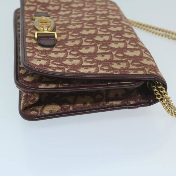 Christian Dior Trotter Canvas Chain Shoulder Bag Red Auth yk10084 - Picture 3 of 16